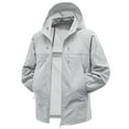 thumbnail image 1 of Xfvqtps Mens Light Jacket Hoodie Zipper Adjustable Drawstring Sun Protection Quick Dry Summer Coat for Fishing Hiking Athletic Running Gray, 1 of 6