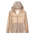 thumbnail image 1 of Xfvqtps Mens Light Jacket Hoodie with Brim Sun Protection Full Zip up Long Sleeve Summer Coat for Fishing Hiking Athletic Running Khaki, 1 of 6