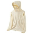 thumbnail image 1 of Xfvqtps Mens Light Jacket Hoodie with Brim Sun Protection Full Zip up with Air Hole Long Sleeve Summer Coat for Fishing Hiking Athletic Running Beige, 1 of 6