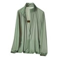 thumbnail image 1 of Xfvqtps Mens Light Jacket Sun Protection Air Hole Breathable Summer Stand up Collar Zipper Solid Color Coat for Fishing Hiking Athletic Running Green, 1 of 7