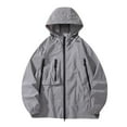 thumbnail image 1 of Xfvqtps Mens Light Jacket with Zipper Pockets Sun Protection Hoodie Drawstring Breathable Summer Coat for Fishing Hiking Athletic Running Gray, 1 of 6