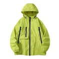 thumbnail image 1 of Xfvqtps Mens Light Jacket with Zipper Pockets Sun Protection Hoodie Drawstring Breathable Summer Coat for Fishing Hiking Athletic Running Green, 1 of 6