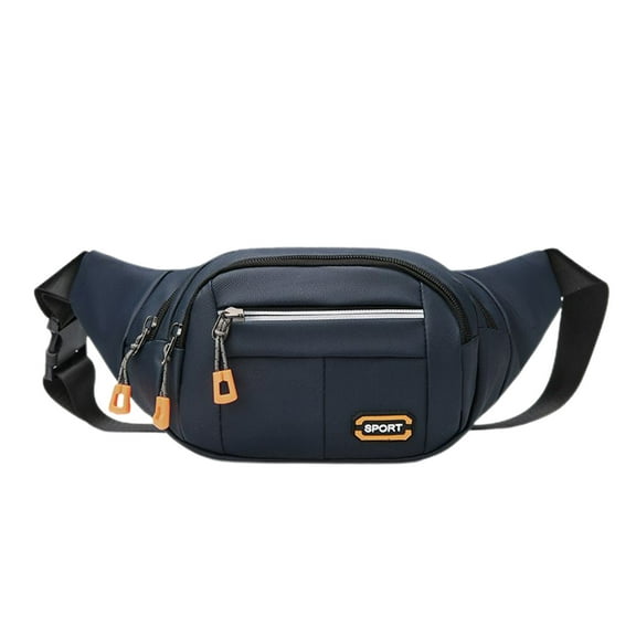 Xfvqtps Mens Mini Crossbody Bags Multiple Compartments Adjustable Shoulder Strap Lightweight Sports Fashion Belt Bag Blue