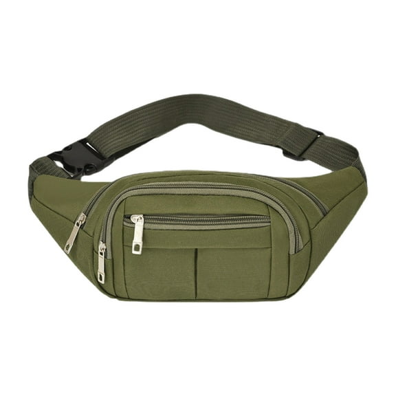 Xfvqtps Mens Mini Crossbody Bags Multiple Compartments Adjustable Shoulder Strap Lightweight Sports Fashion Canvas Belt Bag Green