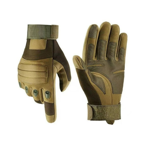 Xfvqtps Mens Motorcycle Gloves Hook Adjustable Thickened Hard Knuckle Protection Airsoft Outdoor Hiking Training Shooting Road Cycling Gloves Green