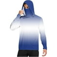 thumbnail image 1 of Xfvqtps Mens Pullover Tops with Face Neck Mask Hoodie Long Sleeves Cooling Sun Protection Gradient Breathable Lightweight Summer Shirts Blue, 1 of 7