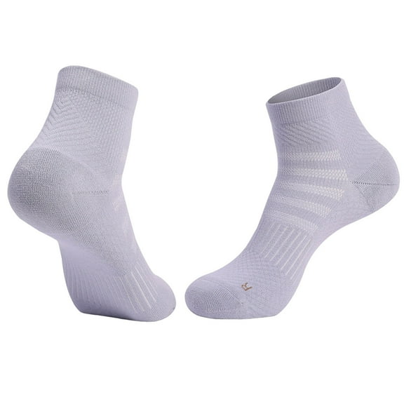 Xfvqtps Mens Running Socks Cushioned Absorb Sweat Bottom of Towel Mid Tube Socks for Outdoor Cycling Running Sports Socks Purple