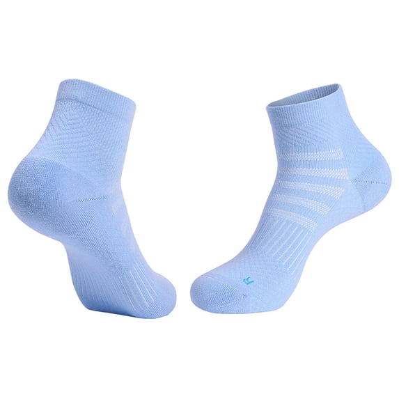 Xfvqtps Mens Running Socks Cushioned Absorb Sweat Bottom of Towel Mid Tube Socks for Outdoor Cycling Running Sports Socks Sky Blue
