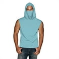 thumbnail image 1 of Xfvqtps Mens Sleeveless Tops with Face Neck Mask Hoodie Pullover Cooling Sun Protection Solid Color Breathable Lightweight Summer Shirts Sky Blue, 1 of 7