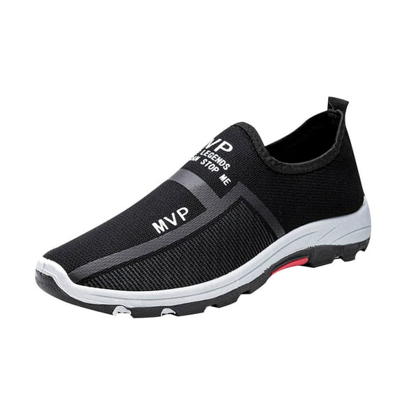 Xfvqtps Mens Sneakers Slip On Breathable Non Slip Casual Soft Sole Outdoor Cotton Walking Shoes New Cloth Shoes Fashion Single Shoes Black