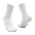 thumbnail image 1 of Xfvqtps Mens Towel Bottom Running Socks Mid Tube Solid Color Simplicity Sweat Absorbing Comfortable Breathable Thick Elastic Sports Hiking Socks White, 1 of 6