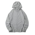 thumbnail image 1 of Xfvqtps Mens UPF 50+ Light Jacket Hoodie Zipper Sun Protection Quick Dry Summer Coat for Fishing Hiking Athletic Running Gray, 1 of 6