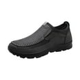 thumbnail image 1 of Xfvqtps Mens Walking Shoes Simplicity Hand Sewn Thread Slip on Breathable Comfortable Soft Sole Driving Outdoor Leather Shoes Gray, 1 of 1
