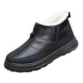 thumbnail image 1 of Xfvqtps Mens Waterproof Boots Velvet Upper Winter Shoes Soft Sole Warm Snow Boots Comfortable Outdoor Footwear Slip on Design Black, 1 of 9