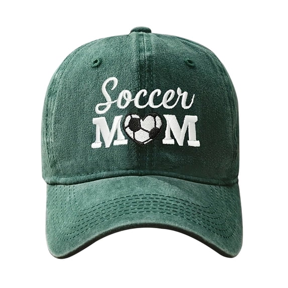 Xfvqtps Mens and Womens Baseball Cap Love Football Embroidery Wash Color Vintage Adjustable Size Sunscreen Sunshade Breathable Outdoor Sports Beach Summer Canvas Trucker Hat Green