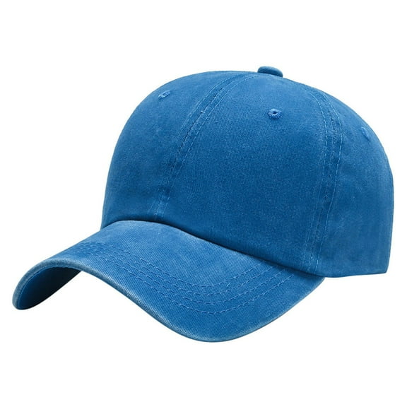 Xfvqtps Mens and Womens Baseball Cap Wash Color Retro Style Adjustable Size Breathable Sunscreen Sunshade Outdoor Sports Beach Summer Canvas Trucker Hat Blue