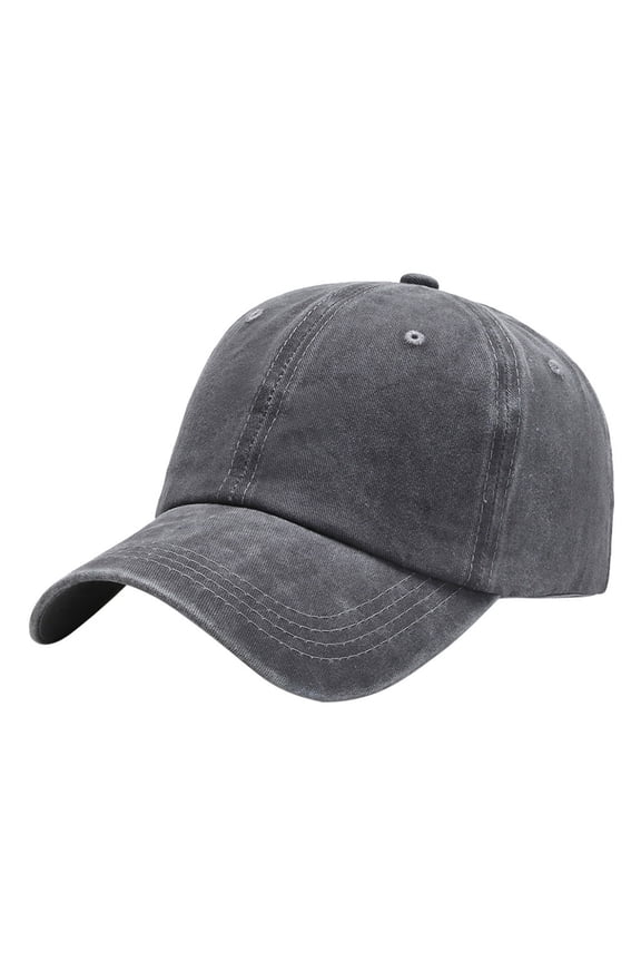 Mens and Womens Baseball Cap Wash Color Retro Style Adjustable Size Breathable Sunscreen Sunshade Outdoor Sports Beach Summer Canvas Trucker Hat Gray