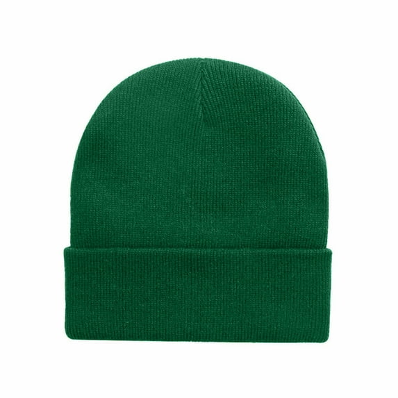 Xfvqtps Mens and Womens Beanie Knit Cuffed Solid Color Simplicity Multicolored Stretch Windproof Coldproof Warm Outdoor Fall Winter Soft Skull Cap Green