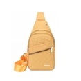thumbnail image 1 of Xfvqtps Mens and Womens Chest Bag Large Capacity Adjustable Shoulder Strap Multi Compartment Multi-Purpose Fashion Lightweight Portable Commuting Crossbody Bag Yellow, 1 of 8