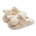 thumbnail image 1 of Xfvqtps Mens and Womens Couple Furry Slippers Fluffy Plush Little White Rabbit and Big Bad Wolf Memory Foam Thick Bottom Soft Sole Comfortable Non-Slip Warm Winter Home Slippers White-05, 1 of 9