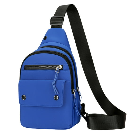 Xfvqtps Mens and Womens Crossbody Bags Solid Color Multiple Compartments Adjustable Shoulder Strap Multi Functional Waterproof Sports Fashion Travel Hiking Casual Shoulder Bags Blue