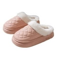 thumbnail image 1 of Xfvqtps Mens and Womens Fuzzy Slippers Slip on Leather Uppers Plush Edge Cute Bear Thickened Thick Bottom Non Slip Outdoor and Indoor Warm Winter Cozy Plush Slippers Pink, 1 of 5