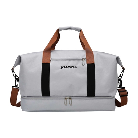 Xfvqtps Mens and Womens Handheld Travelling Bag Large Capacity Multi-Purpose Multi Compartment Dry Wet Separation Duffle with Shoe Compartment Yoga Gym Bag Gray