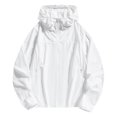 thumbnail image 1 of Xfvqtps Mens and Womens Light Jacket Hoodie Color Block Zipper Long Sleeves Waterproof Breathable Sun Protection Summer Shirts UV for Outdoor Hiking White, 1 of 6