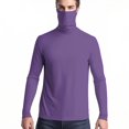 thumbnail image 1 of Xfvqtps Mens and Womens Pullover Tops with Face Neck Mask Long Sleeves Cooling Sun Protection Solid Color Breathable Lightweight Summer Shirts with Thumb Hole Purple, 1 of 8