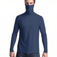 thumbnail image 1 of Xfvqtps Mens and Womens Pullover Tops with Face Neck Mask Long Sleeves Cooling Sun Protection Solid Color Breathable Lightweight Summer Shirts with Thumb Hole Silver, 1 of 8