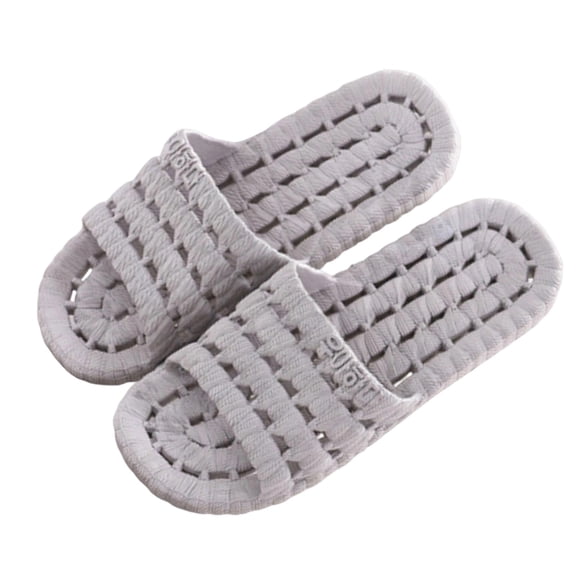 Xfvqtps Mens and Womens Shower Shoes Quick Drying Hollow out Lightweight Non Slip Breathable EVA Slide Shower Slippers House Slipper for Bathroom Indoor Outdoor Gray