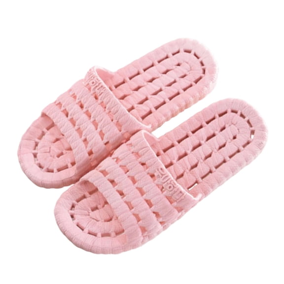 Xfvqtps Mens and Womens Shower Shoes Quick Drying Hollow out Lightweight Non Slip Breathable PVC Slide Shower Slippers House Slipper for Bathroom Indoor Outdoor Pink