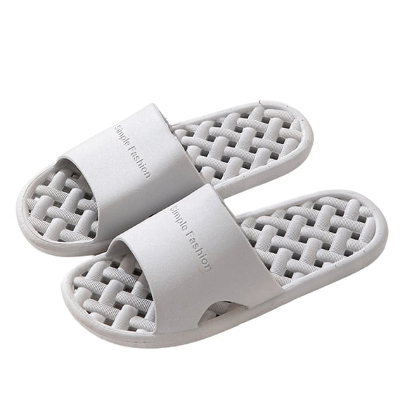 Xfvqtps Mens and Womens Shower Shoes Quick Drying Lightweight Hollow Sole Non Slip Breathable PVC Slide Shower Slippers House Slipper for Bathroom Indoor Outdoor Gray