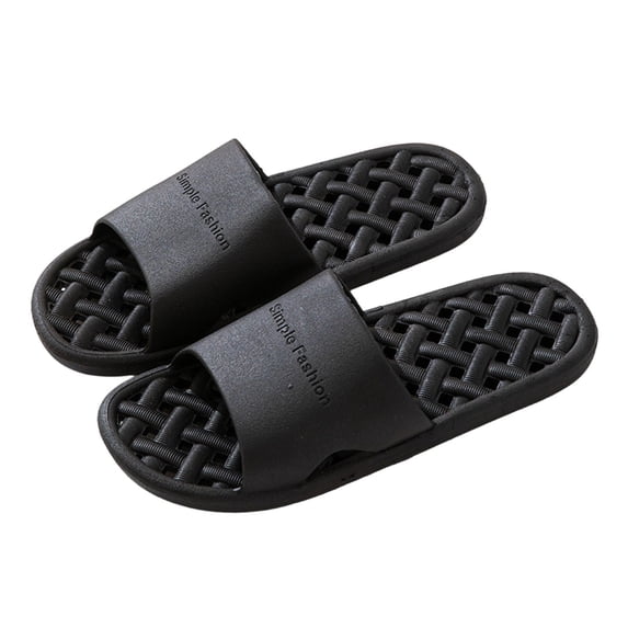 Xfvqtps Mens and Womens Shower Shoes Quick Drying Lightweight Hollow Sole Non Slip Breathable PVC Slide Shower Slippers House Slipper for Bathroom Indoor Outdoor Black