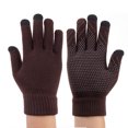 thumbnail image 1 of Xfvqtps Mens and Womens Touchscreen Gloves with Anti Slip Adhesive Particles Solid Color Simplicity Knitting Touchscreen Thickened Windproof Warm Winter Mittens Coffee, 1 of 3