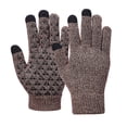 thumbnail image 1 of Xfvqtps Mens and Womens Touchscreen Gloves with Anti Slip Adhesive Particles Solid Color Simplicity Knitting Touchscreen Thickened Windproof Warm Winter Mittens Coffee, 1 of 1