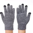 thumbnail image 1 of Xfvqtps Mens and Womens Touchscreen Gloves with Anti Slip Adhesive Particles Solid Color Simplicity Knitting Touchscreen Thickened Windproof Warm Winter Mittens Dark Gray, 1 of 3