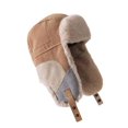 thumbnail image 1 of Xfvqtps Mens and Womens Trapper Hat with Ear Flap Buckle Plush Brim Windproof Coldproof Warm Thickened Camping Hunting Fall Winter Fluffy Plush Hat Khaki, 1 of 5