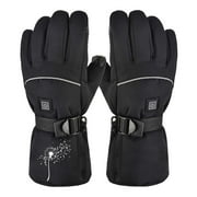 XFVQTPS Mens and Womens USB Heated Gloves 3Rd Gear Temperature Regulation Full Finger Adjustable Buckle Cute Print Waterproof Warm for Cold Weather Winter Skiing Mittens Black