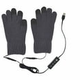 thumbnail image 1 of Xfvqtps Mens and Womens USB Heated Gloves Adjustable Temperature Removable and Washable Knitting Solid Color Non-Slip Windproof Warm Winter Mittens Dark Gray, 1 of 4