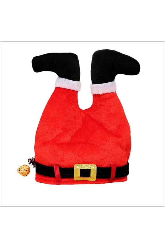Mens and Womens Beanie Christmas Santa Legs Funny Novelty Crazy Xmas Christmas Party Dress Up Celebrations Skull Cap Red