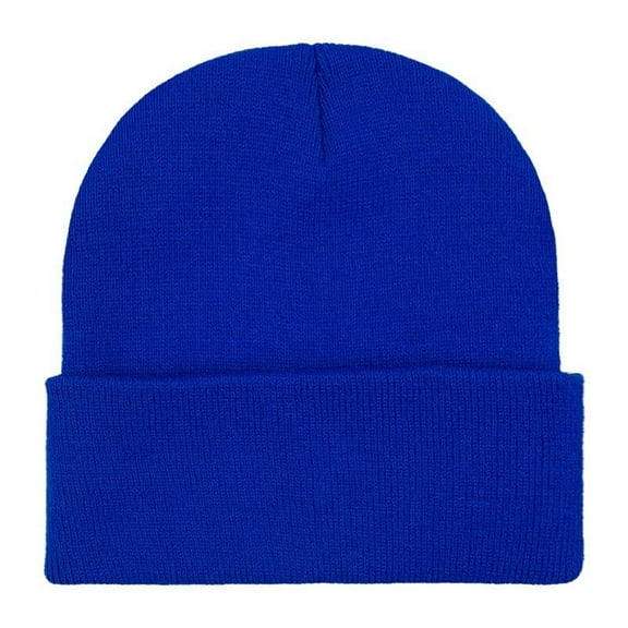 Xfvqtps Mens and Womens Beanie Knit Cuffed Solid Color Simplicity Fashion Stretch Windproof Coldproof Warm Outdoor Fall Soft Skull Cap Blue
