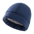 thumbnail image 1 of Xfvqtps Mens and Womens Beanie Solid Color Simplicity Down Cotton Lightweight Windproof Waterproof Coldproof Warm Winter Skull Cap Blue, 1 of 1