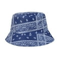 thumbnail image 1 of Xfvqtps Mens and Womens Bucket Hat Fashion Print Packable Double Side Wear Wide Brim Sunshade Outdoor Summer Fall Fishing Hat Navy, 1 of 3