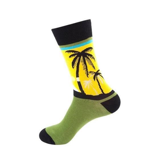 Xfvqtps Mens and Womens Crew Socks Dinosaur Flower Prints Knit Mid Tube Thickening Comfortable Soft Cozy Indoor Sleep Warm Winter Socks Yellow