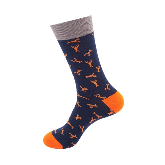 Xfvqtps Mens and Womens Crew Socks Funny Prints Knit Mid Tube Thickening Comfortable Soft Cozy Indoor Sleep Warm Winter Socks Orange