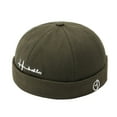 thumbnail image 1 of Xfvqtps Mens and Womens Dome Brimless Hats Fashion Embroidery Adjustable Hip Hop Style Street Casual Versatile Sailor Hat Army Green, 1 of 5