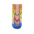 thumbnail image 1 of Xfvqtps Mens and Womens Funny Socks 3D Pattern 3D Canvas Shoe Print Low Cut Ankle Novelty Funny Personality a Gag Gift Flip Flops Socks Multicolor-16, 1 of 3