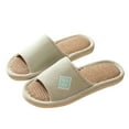 thumbnail image 1 of Xfvqtps Mens and Womens Home Slippers Simplicity Solid Color Open Toe Straw Sole Comfortable Non-Slip Indoor Flax Slippers Green, 1 of 1