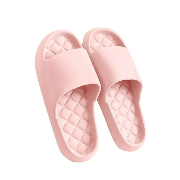 Xfvqtps Mens and Womens Home Slippers Simplicity Solid Color Quick Drying Soft Sole Comfortable Non-Slip Indoor and Outdoor EVA Slippers Pink-05